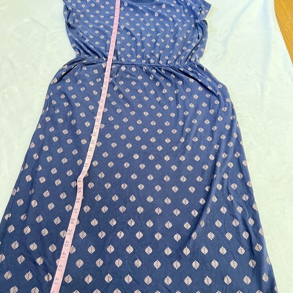 Boden Midi T-Shirt Dress Pockets Odile Jersey French Navy Palm Tile Foil sz 12p - Picture 8 of 13